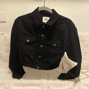 Madden NYC Cropped Utility Jacket Black